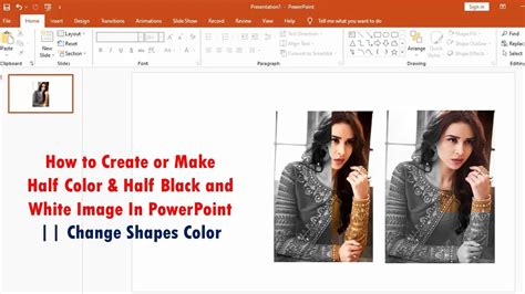 how to color half shape in powerpoint