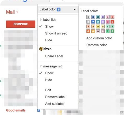 how to color labels in gmail