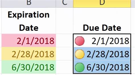 how to colour code expiry dates in excel