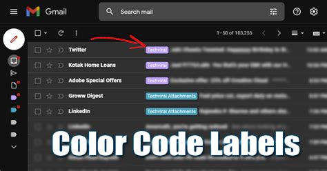 how to colour code labels in gmail