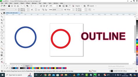 how to colour outline in coreldraw