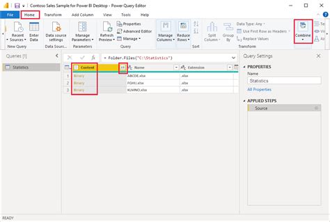 how to combine 2 excel files in power bi
