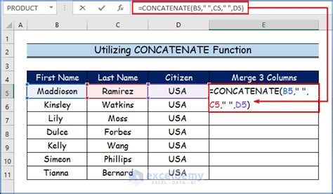 how to combine 3 columns in one column in excel