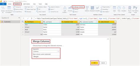 how to combine two columns in power query