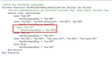 how to comment a chunk of code in vba