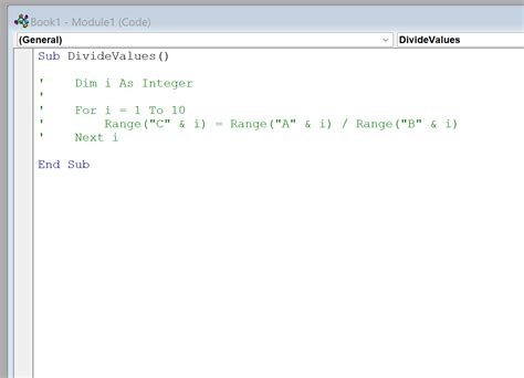 how to comment block of code in vba