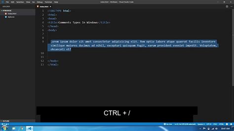 how to comment code visual studio code