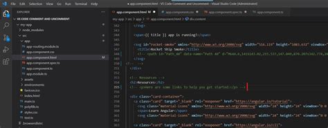 how to comment html code in visual studio code