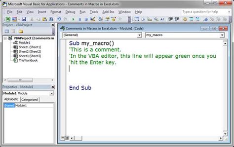 how to comment in macro