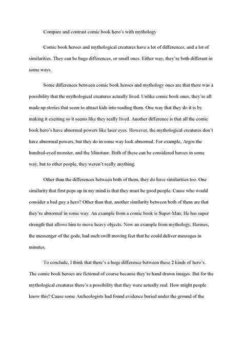 how to compare and contrast essay examples