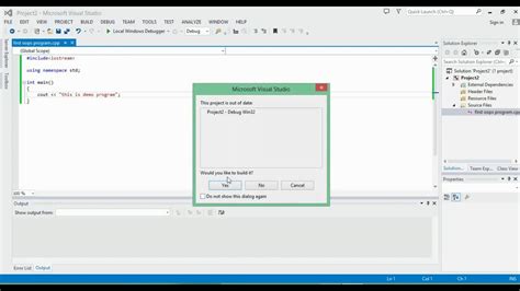 how to compile c program in visual studio