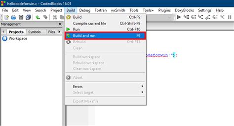 how to compile program in code blocks