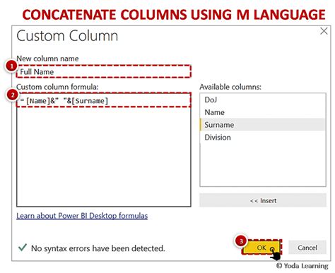 how to concatenate column values in power query