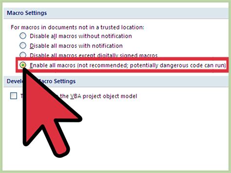 how to configure macro settings in word