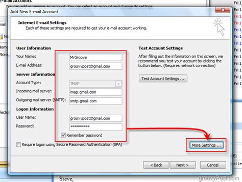 how to configure outlook with gmail imap