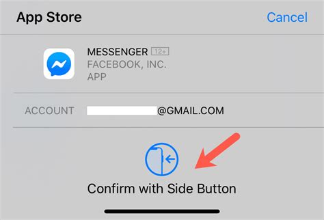 how to confirm app with side button