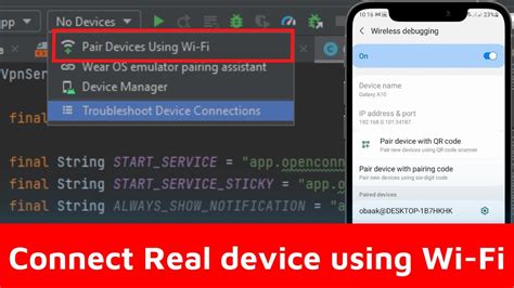 how to connect android device to android studio using wifi