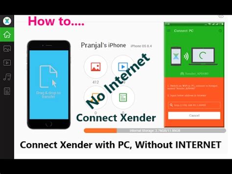 how to connect iphone xender to pc without internet