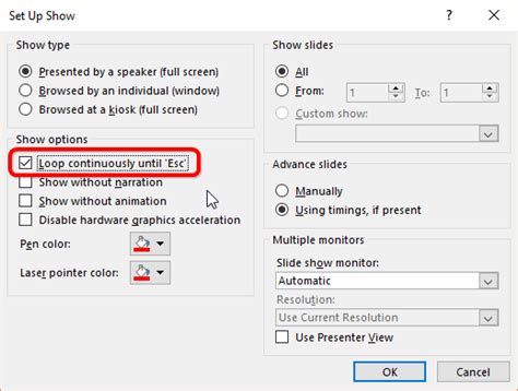 how to continuously loop a powerpoint presentation