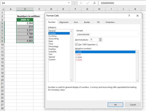 how to convert 1 00 000 to 100 000 in excel
