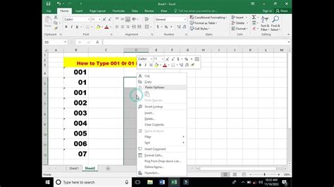 how to convert 1 into 01 in excel