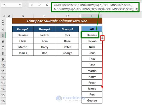 how to convert 3 columns into one in excel