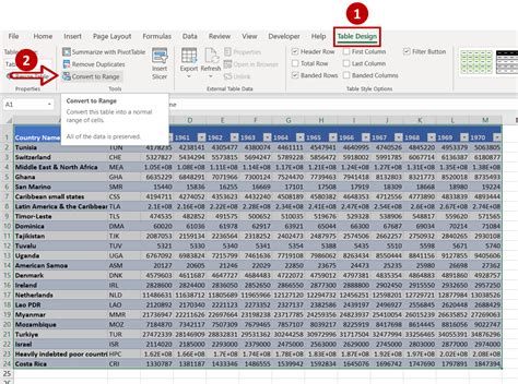 how to convert a table in excel