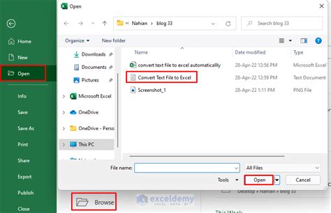 how to convert a text file into excel