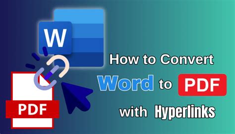 how to convert a word document to pdf and keep hyperlinks