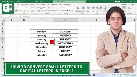 how to convert capital letters to small letters in excel shortcut
