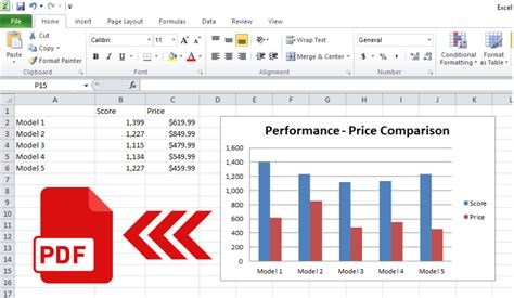 how to convert excel graph to pdf
