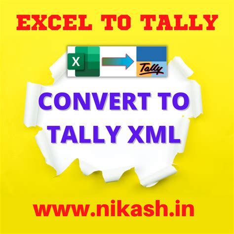 how to convert excel to tally xml format
