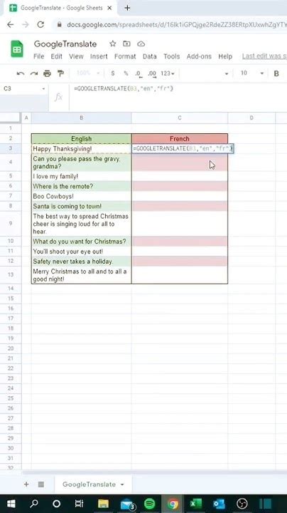 how to convert french language to english in excel