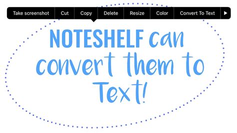 how to convert handwriting to text in noteshelf