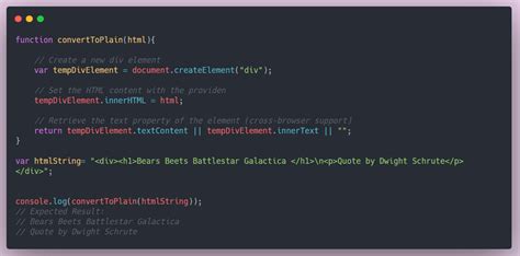how to convert html content to plain text in javascript