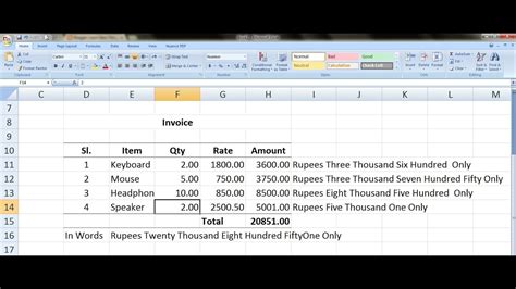 how to convert number into words in excel in rupees