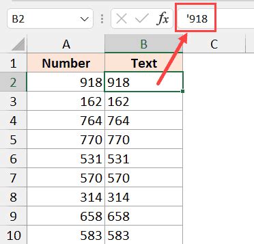 how to convert number to text format in excel formula