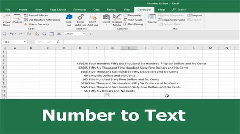 how to convert number to text in excel