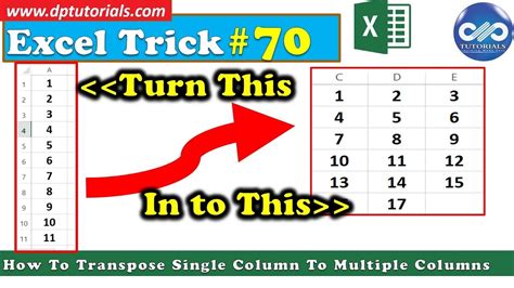 how to convert one column into two in excel