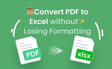 how to convert pdf file to excel without losing formatting free