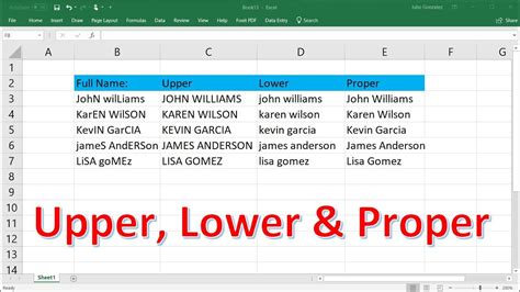 how to convert upper case text to lower case in excel