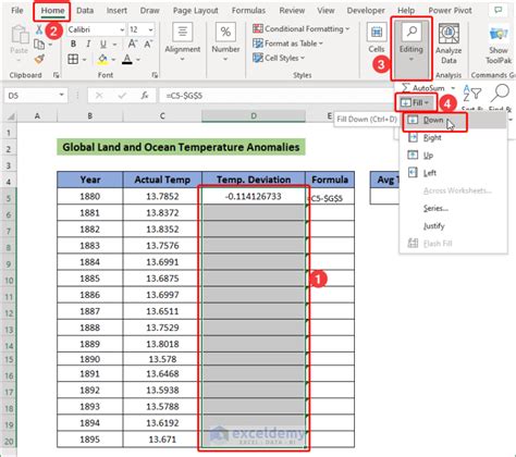 how to copy a number all the way down in excel
