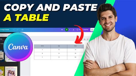 how to copy a table into canva