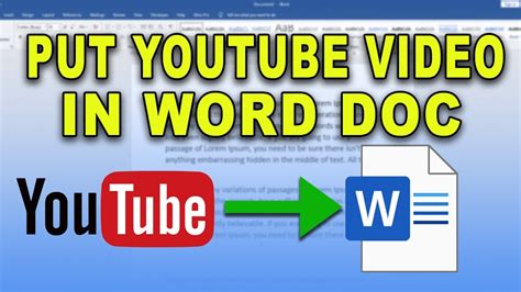 how to copy a youtube video into a word document