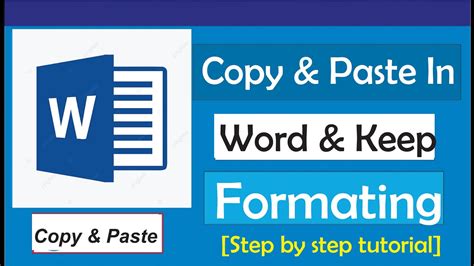how to copy and keep formatting in word
