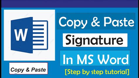 how to copy and paste a signature in word