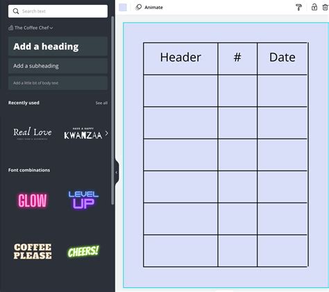 how to copy and paste a table into canva