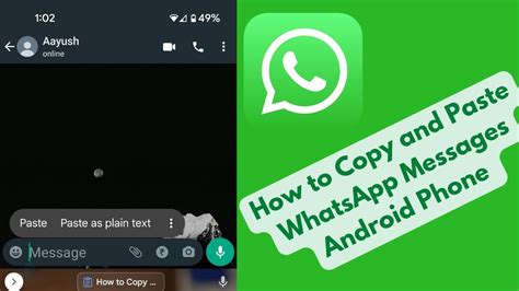 how to copy and paste a text in whatsapp
