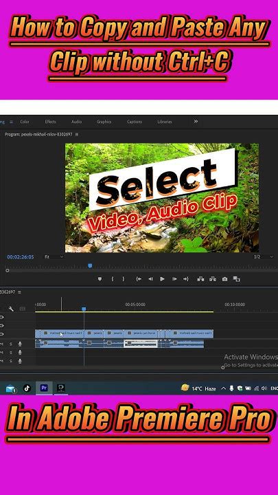 how to copy and paste a video clip in premiere pro