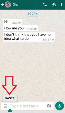 how to copy and paste a whatsapp message on android